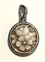 Anhänger Cameo Italiano Dame Fleurs in Silber P21B-B - P21B-B